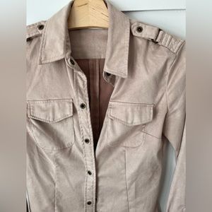 Nude button down Long Sleeve shirt